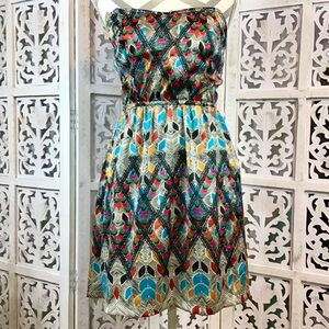 Element Multicolor Strapless Casual Dress